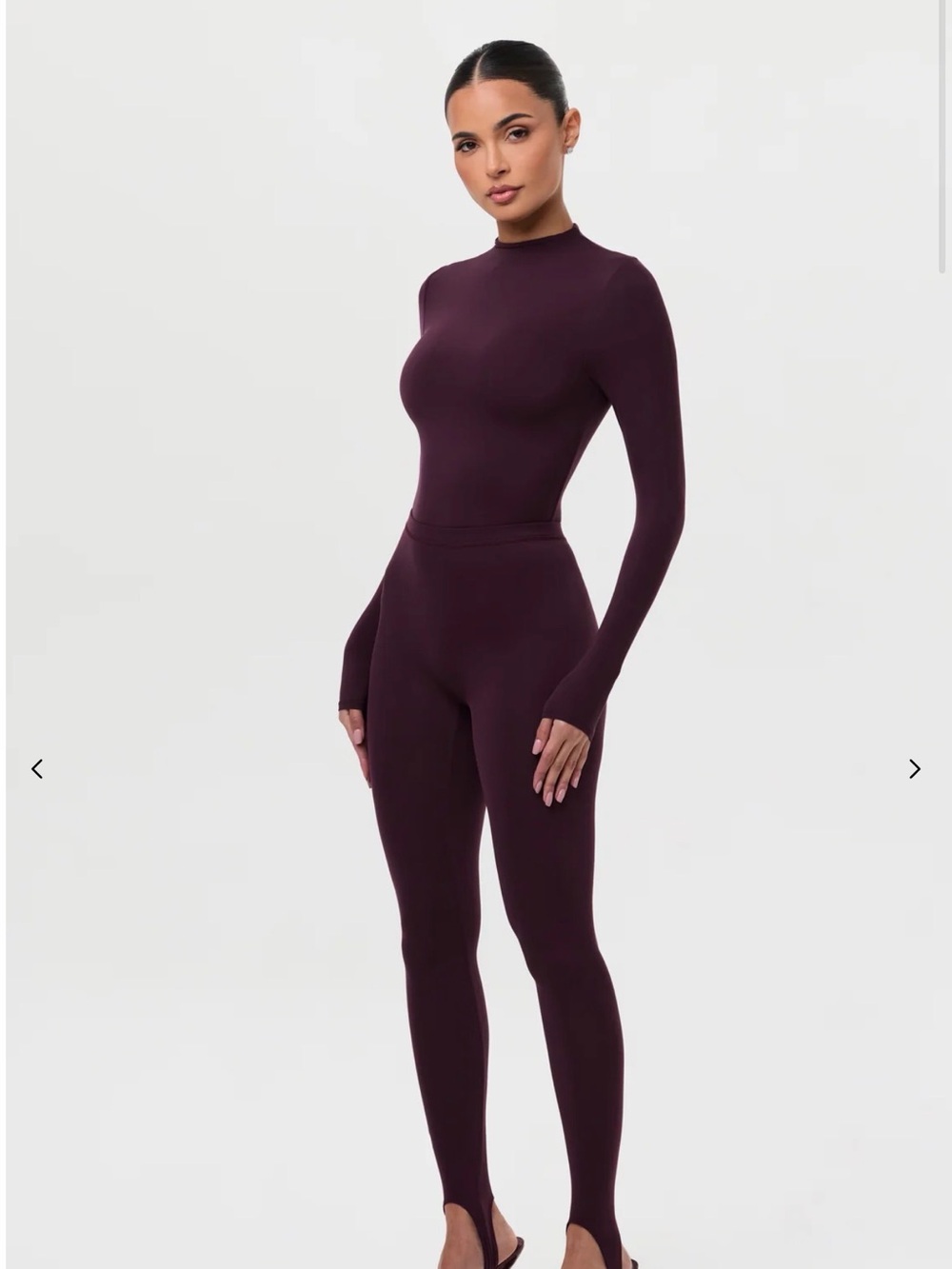naked wardrobe Dark Plum Long-Sleeve Jumpsuit
